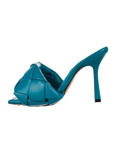 Pre-owned Bottega Veneta Leather Slides In Blue