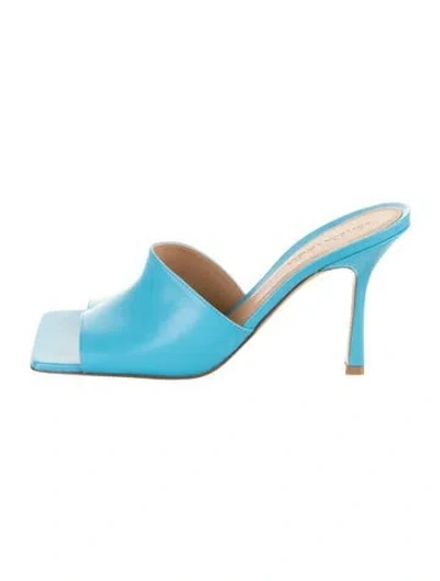 Pre-owned Bottega Veneta Leather Slides In Blue