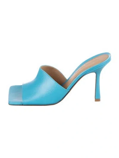 Pre-owned Bottega Veneta Leather Slides In Blue
