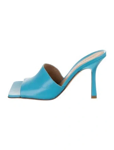 Pre-owned Bottega Veneta Leather Slides In Blue