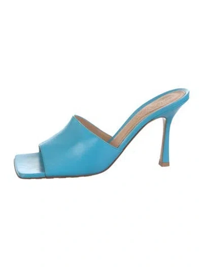 Pre-owned Bottega Veneta Leather Slides In Blue