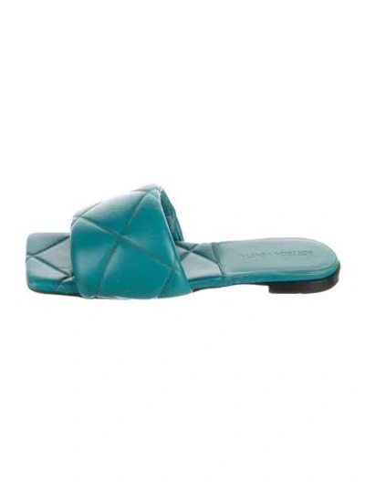 Pre-owned Bottega Veneta Leather Slides In Blue