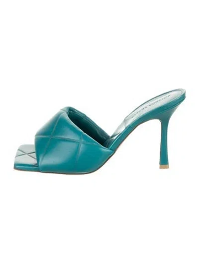 Pre-owned Bottega Veneta Leather Slides In Blue
