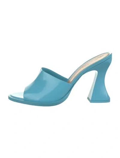 Pre-owned Bottega Veneta Leather Slides In Blue
