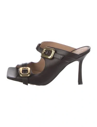 Pre-owned Bottega Veneta Leather Slides In Brown