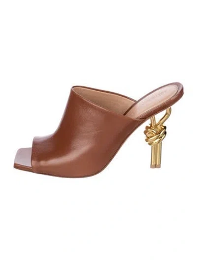 Pre-owned Bottega Veneta Leather Slides In Brown