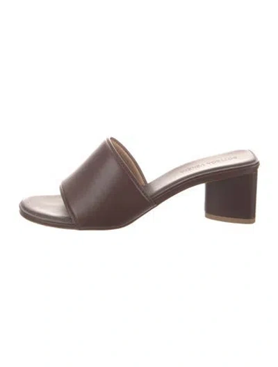 Pre-owned Bottega Veneta Leather Slides In Brown