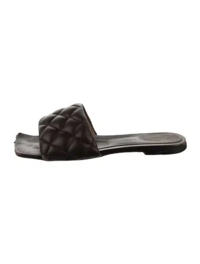 Pre-owned Bottega Veneta Leather Slides In Brown