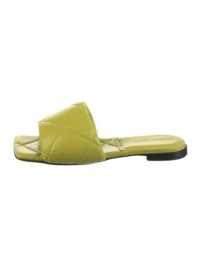 Pre-owned Bottega Veneta Leather Slides In Green