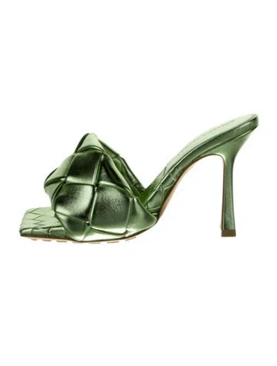 Pre-owned Bottega Veneta Leather Slides In Green
