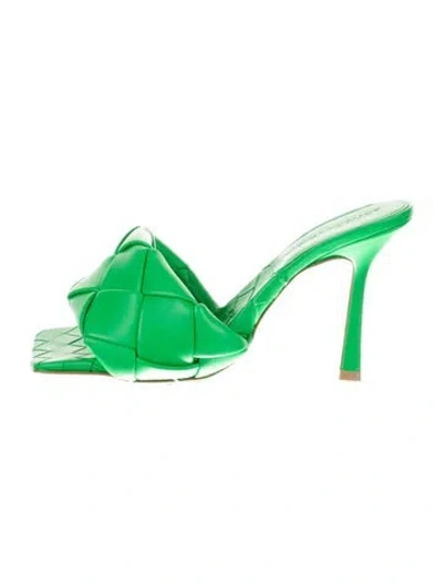 Pre-owned Bottega Veneta Leather Slides In Green