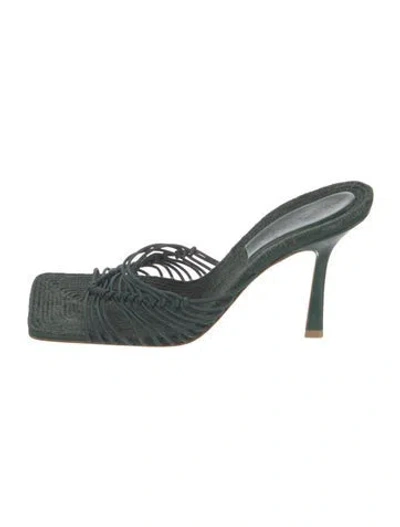 Pre-owned Bottega Veneta Leather Slides In Green