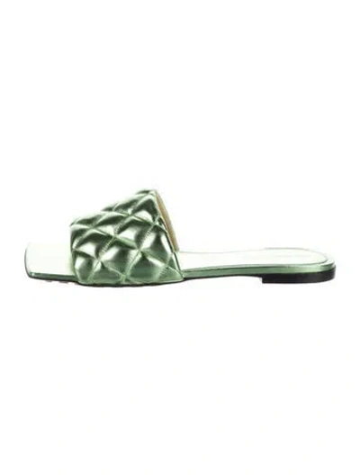 Pre-owned Bottega Veneta Leather Slides In Green