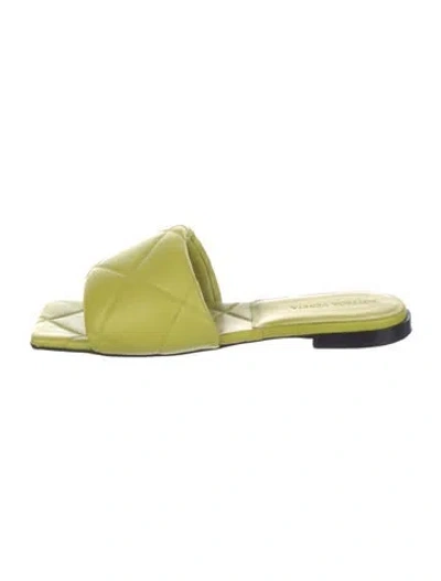 Pre-owned Bottega Veneta Leather Slides In Green