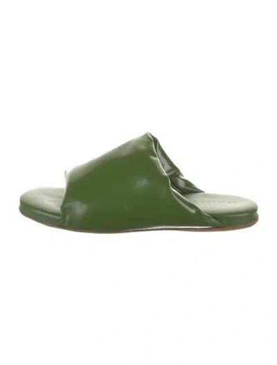 Pre-owned Bottega Veneta Leather Slides In Green