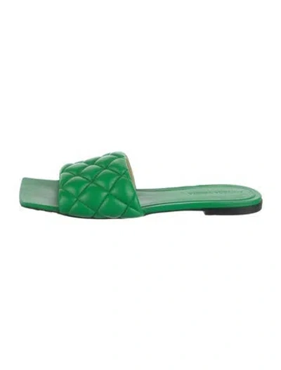 Pre-owned Bottega Veneta Leather Slides In Green