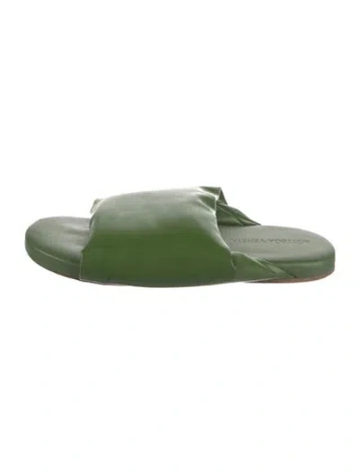 Pre-owned Bottega Veneta Leather Slides In Green