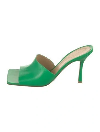 Pre-owned Bottega Veneta Leather Slides In Green