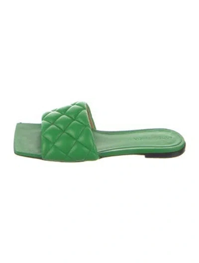 Pre-owned Bottega Veneta Leather Slides In Green