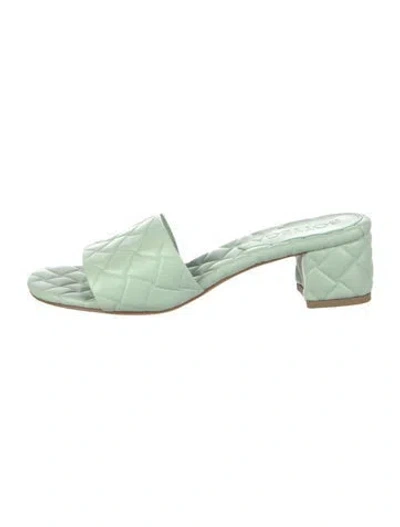 Pre-owned Bottega Veneta Leather Slides In Green