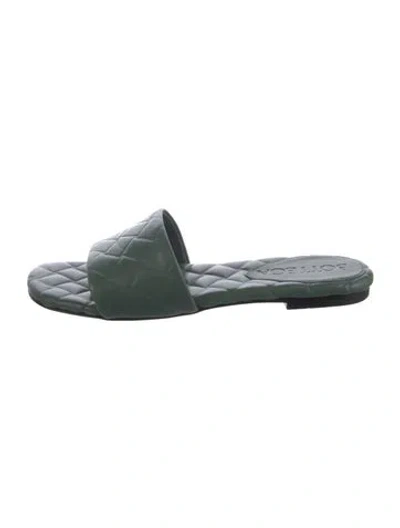 Pre-owned Bottega Veneta Leather Slides In Green