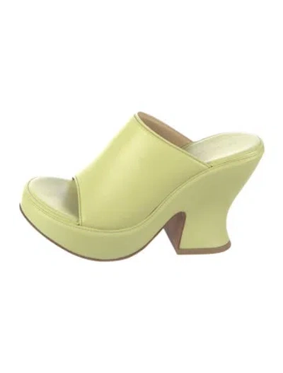Pre-owned Bottega Veneta Leather Slides In Green