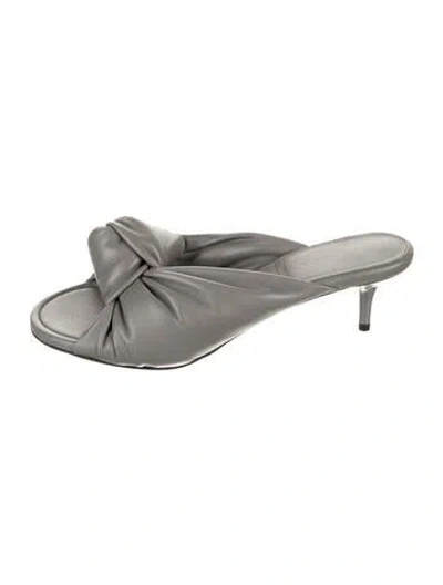 Pre-owned Bottega Veneta Leather Slides In Grey
