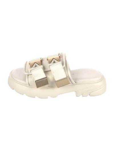 Pre-owned Bottega Veneta Leather Slides In Neutral