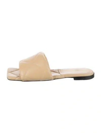 Pre-owned Bottega Veneta Leather Slides In Neutral