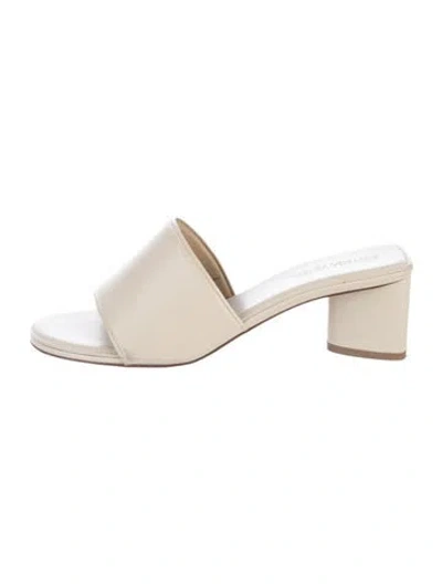 Pre-owned Bottega Veneta Leather Slides In Neutral