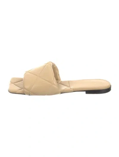 Pre-owned Bottega Veneta Leather Slides In Neutral