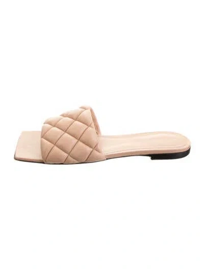 Pre-owned Bottega Veneta Leather Slides In Neutrals