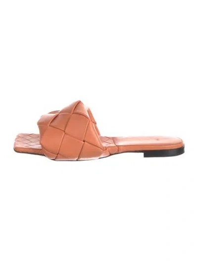Pre-owned Bottega Veneta Leather Slides In Orange