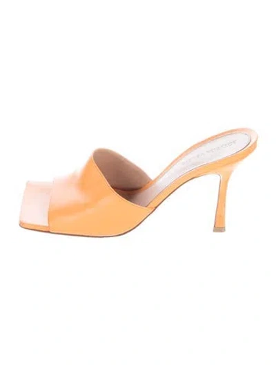 Pre-owned Bottega Veneta Leather Slides In Orange