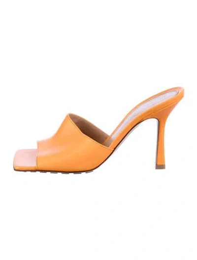 Pre-owned Bottega Veneta Leather Slides In Orange