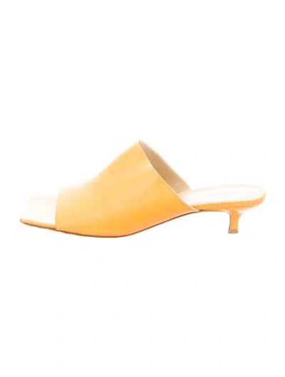 Pre-owned Bottega Veneta Leather Slides In Orange