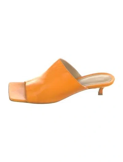 Pre-owned Bottega Veneta Leather Slides In Orange