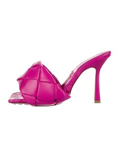 Pre-owned Bottega Veneta Leather Slides In Pink