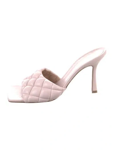 Pre-owned Bottega Veneta Leather Slides In Pink