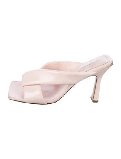 Pre-owned Bottega Veneta Leather Slides In Pink