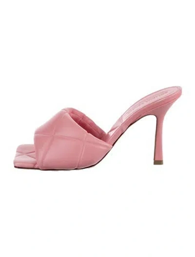 Pre-owned Bottega Veneta Leather Slides In Pink