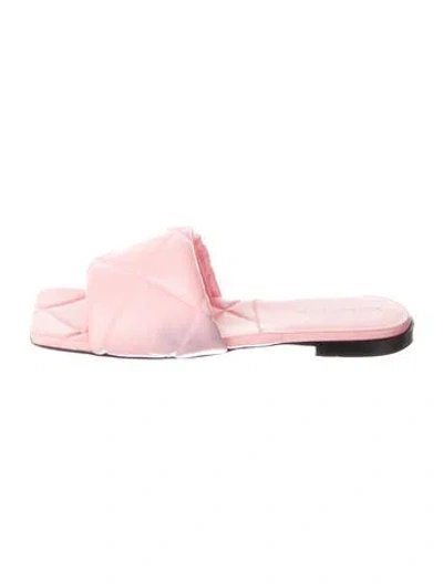 Pre-owned Bottega Veneta Leather Slides In Pink