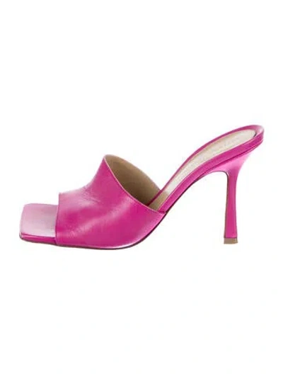 Pre-owned Bottega Veneta Leather Slides In Pink