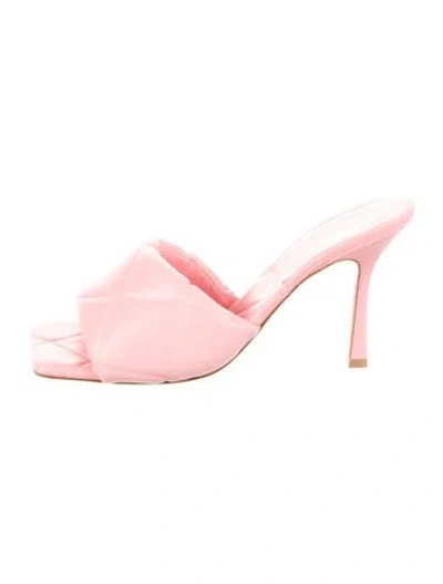 Pre-owned Bottega Veneta Leather Slides In Pink