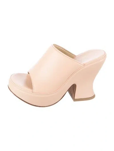 Pre-owned Bottega Veneta Leather Slides In Pink