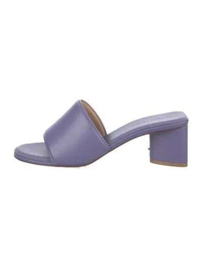 Pre-owned Bottega Veneta Leather Slides In Purple