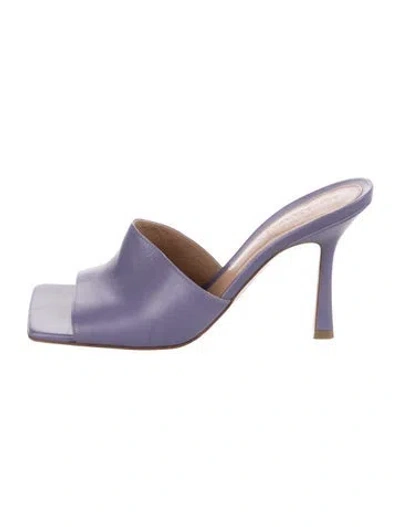 Pre-owned Bottega Veneta Leather Slides In Purple