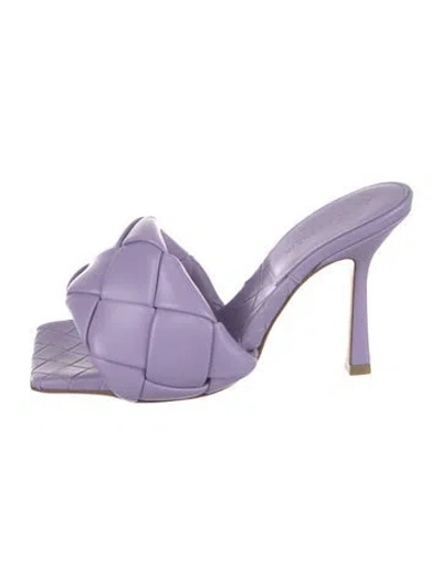 Pre-owned Bottega Veneta Leather Slides In Purple