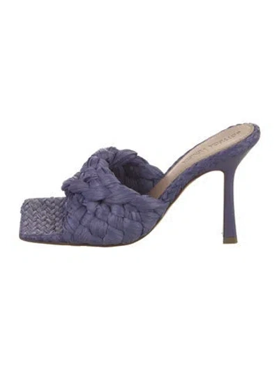 Pre-owned Bottega Veneta Leather Slides In Purple