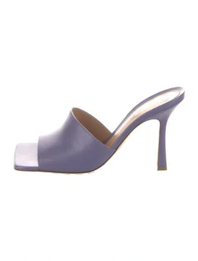 Pre-owned Bottega Veneta Leather Slides In Purple